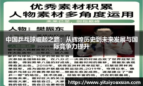 中国乒乓球崛起之路：从辉煌历史到未来发展与国际竞争力提升