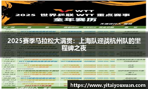 2025赛季马拉松大满贯：上海队迎战杭州队的里程碑之夜